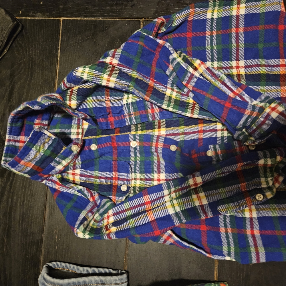Blue Plaid Flannel Shirt